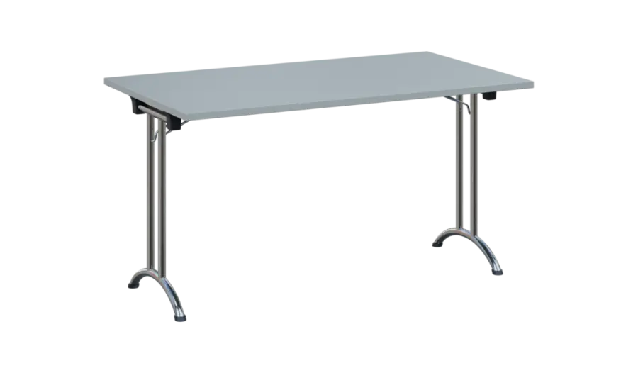 SLC 140 chrom skládací jednací stůl 1394x800, deska 25 mm, podnož chrom, deska šedá